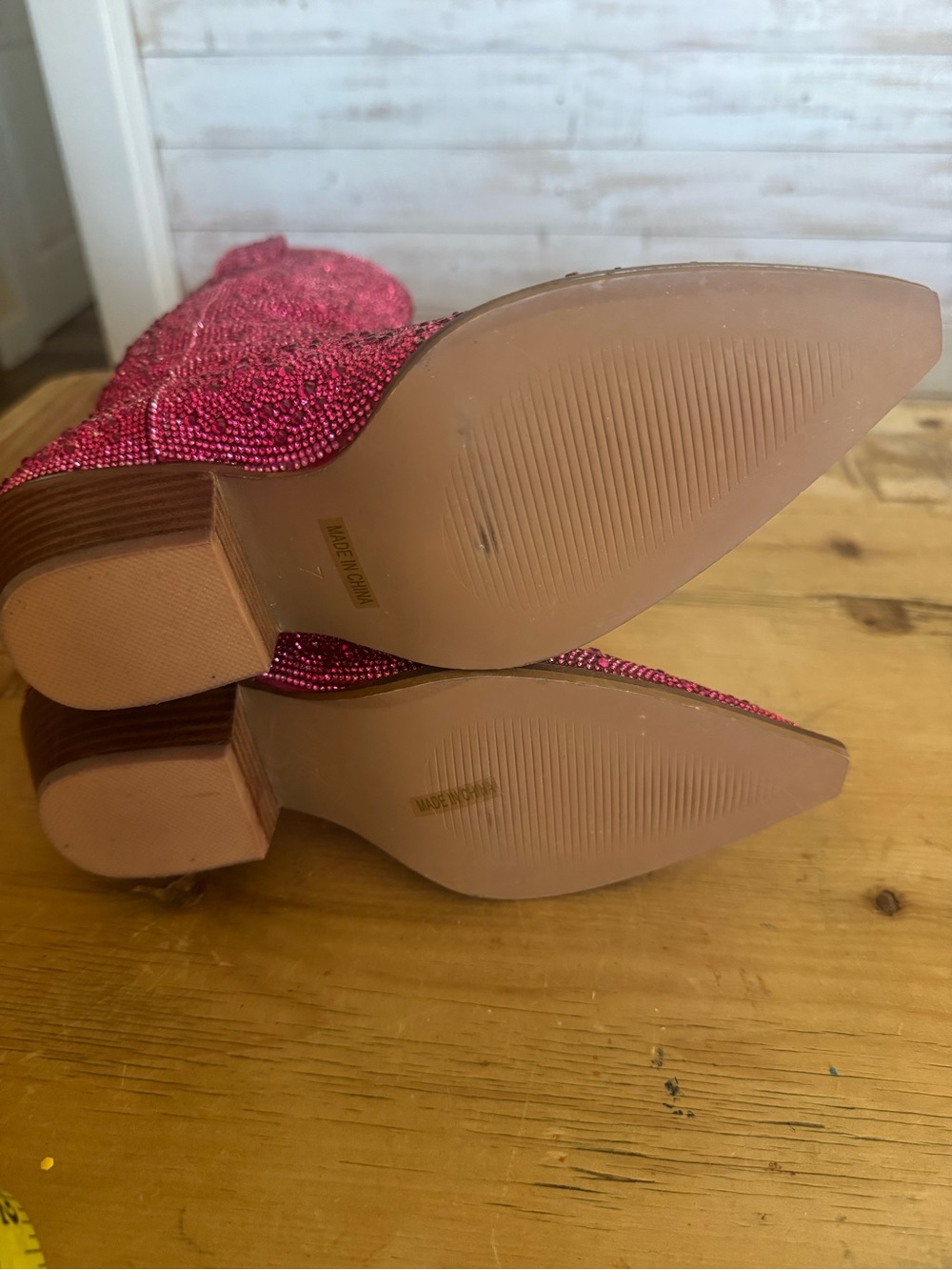 Women's Pink Crystal Embellished Western Boots - Picture 4 of 7